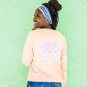 Ivory Ella Peach Pineapple Print Long Sleeve Tee